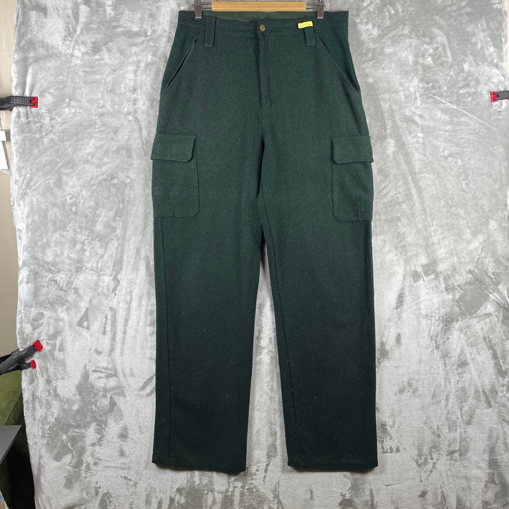 WFS Element Gear Cargo Pants Mens 38 fits 34 Green Wool Blend Hunting Trousers
